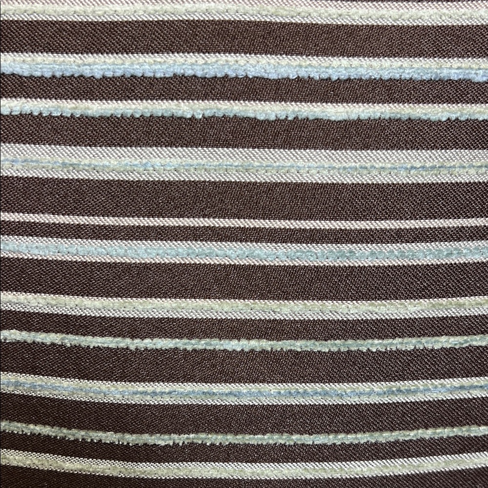 Handmade Striped Accent Pillow In Brown and Blue - Picture 2 of 3